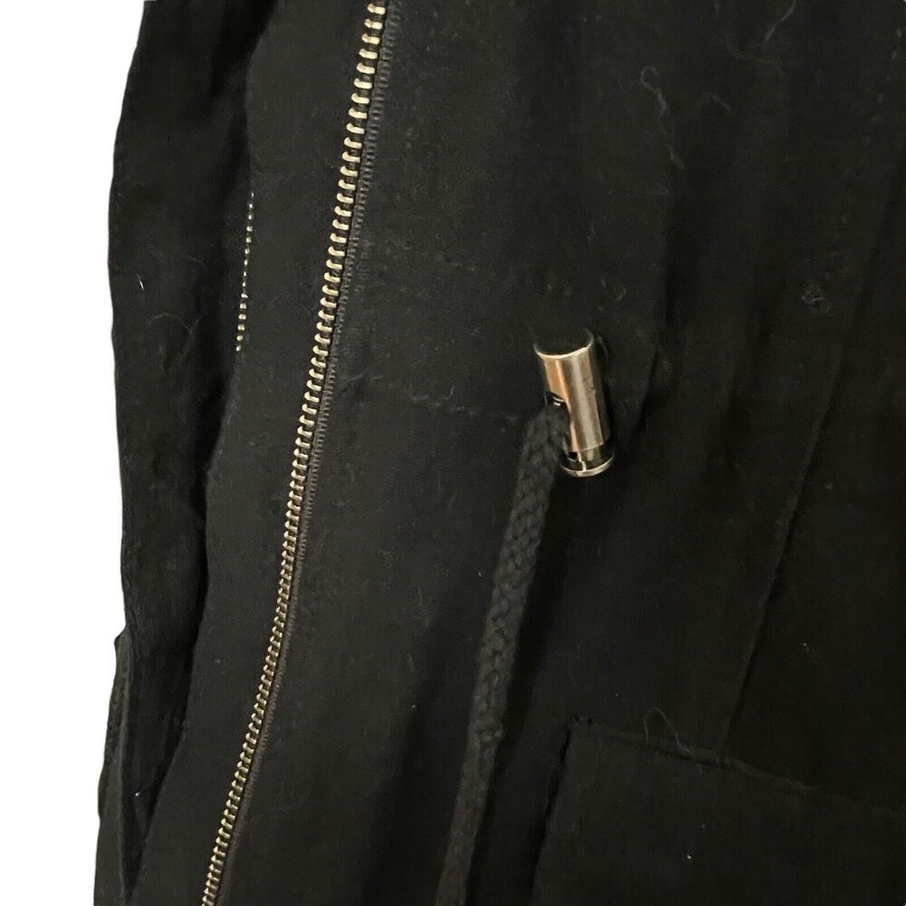 Rails Sz S Black Cargo Dark Academia Utility Jacket Lamb Leather Sleeves $348 - Picture 4 of 9